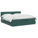 vidaXL Polohovací postel s matrací Tmavozelená 180 x 200 cm Zamat – Obrázok 3