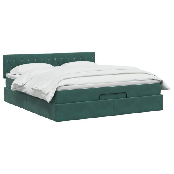 vidaXL Polohovací postel s matrací Tmavozelená 180 x 200 cm Zamat – Obrázok 3