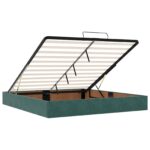 vidaXL Polohovací postel s matrací Tmavozelená 180 x 200 cm Zamat – Obrázok 5