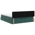 vidaXL Polohovací postel s matrací Tmavozelená 180 x 200 cm Zamat – Obrázok 9
