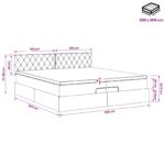 vidaXL Polohovací postel s matrací Tmavomodrá 200 x 200 cm Zamat – Obrázok 12