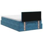vidaXL Polohovací postel s matrací Tmavomodrá 120 x 200 cm Zamat – Obrázok 9