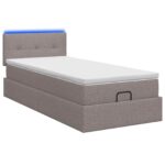 vidaXL Ottoman posteľ s matracom a LED Sivohnedá 80 x 200 cm Látka – Obrázok 9