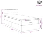 vidaXL Ottoman posteľ s matracom a LED Tmavosivá 90 x 200 cm Látka – Obrázok 12