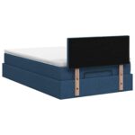 vidaXL Ottoman posteľ s matracom a LED Modrá 120 x 190 cm Látka – Obrázok 10