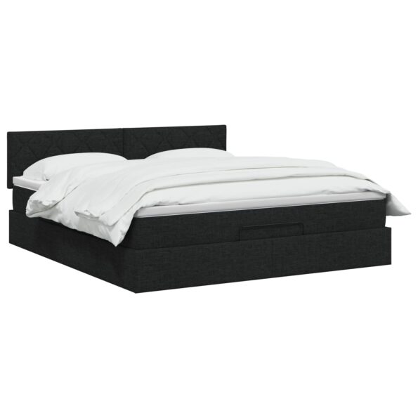 vidaXL Ottoman posteľ s matracom a LED Čierna 140 x 190 cm Látka – Obrázok 3