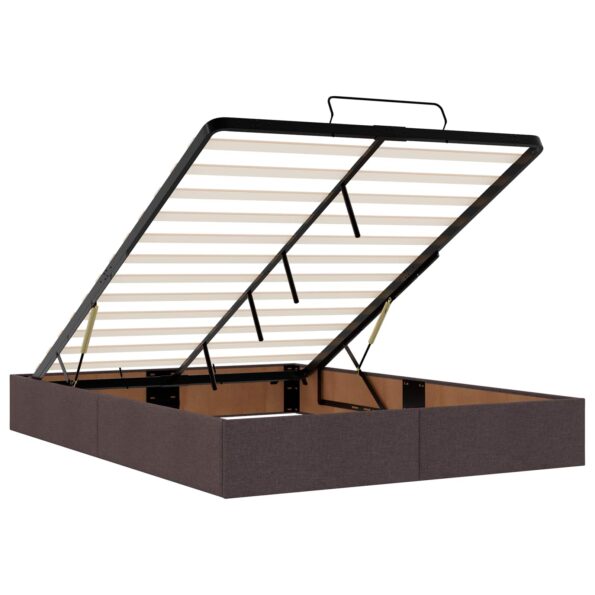 vidaXL Ottoman posteľ s matracom a LED Tmavohnedá 140 x 200 cm Látka – Obrázok 6