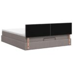 vidaXL Ottoman posteľ s matracom a LED Sivohnedá 140 x 200 cm Látka – Obrázok 10