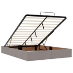 vidaXL Ottoman posteľ s matracom a LED Sivohnedá 140 x 200 cm Látka – Obrázok 6