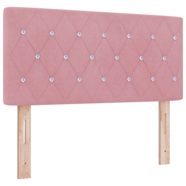 vidaXL Ottoman posteľ s matracom a LED Ružová 120 x 200 cm Zamat – Obrázok 5