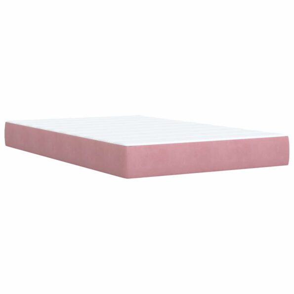 vidaXL Ottoman posteľ s matracom a LED Ružová 120 x 200 cm Zamat – Obrázok 7