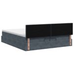 vidaXL Ottoman posteľ s matracom a LED Tmavosivá 200 x 200 cm Zamat – Obrázok 10