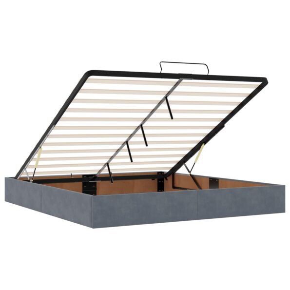 vidaXL Ottoman posteľ s matracom a LED Tmavosivá 200 x 200 cm Zamat – Obrázok 6