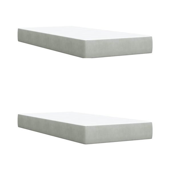 vidaXL Ottoman posteľ s matracom a LED Svetlosivá 200 x 200 cm Zamat – Obrázok 7
