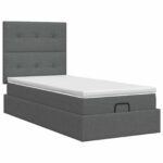 vidaXL Polohovací postel s matrací Tmavosivá 90 x 190 cm Látka – Obrázok 5