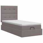 vidaXL Polohovací postel s matrací Sivohnedá 100 x 200 cm Látka – Obrázok 5