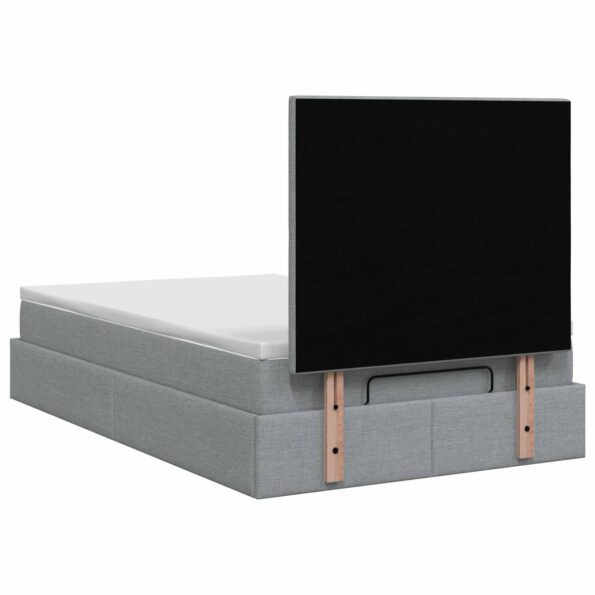 vidaXL Polohovací postel s matrací Svetlosivá 120 x 190 cm Látka – Obrázok 9