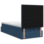 vidaXL Polohovací postel s matrací Modrá 90 x 190 cm Látka – Obrázok 9