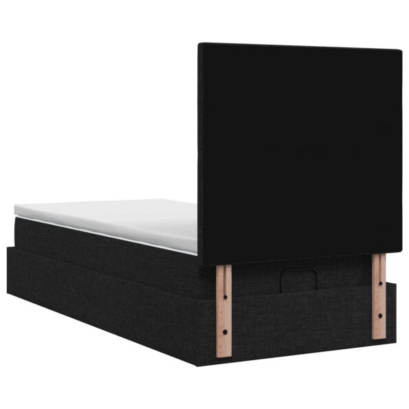 vidaXL Polohovací postel s matrací Čierna 90 x 200 cm Látka – Obrázok 9
