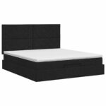 vidaXL Polohovací postel s matrací Čierna 140 x 190 cm Látka – Obrázok 5