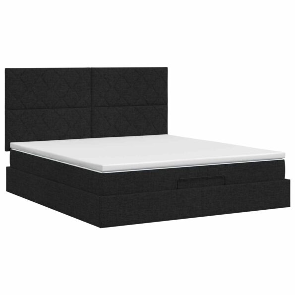 vidaXL Polohovací postel s matrací Čierna 140 x 190 cm Látka – Obrázok 5