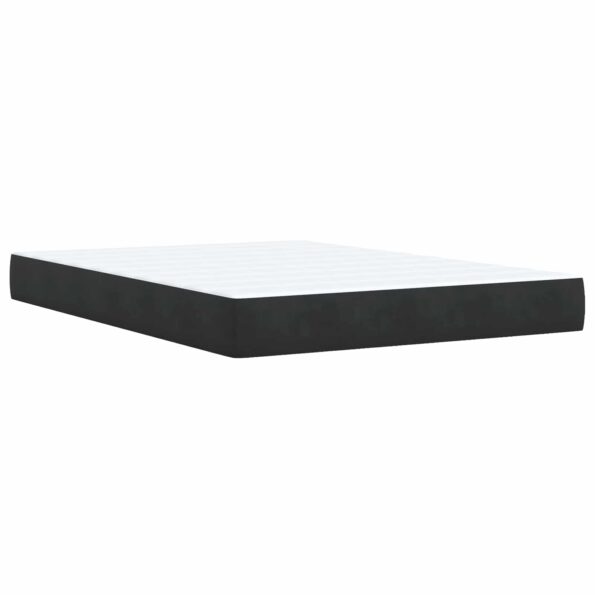 vidaXL Polohovací postel s matrací Čierna 160 x 200 cm Zamat – Obrázok 6