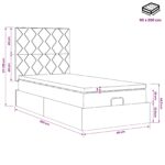 vidaXL Polohovací postel s matrací Tmavosivá 90 x 200 cm Zamat – Obrázok 12