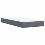 vidaXL Polohovací postel s matrací Tmavosivá 90 x 200 cm Zamat – Obrázok 6