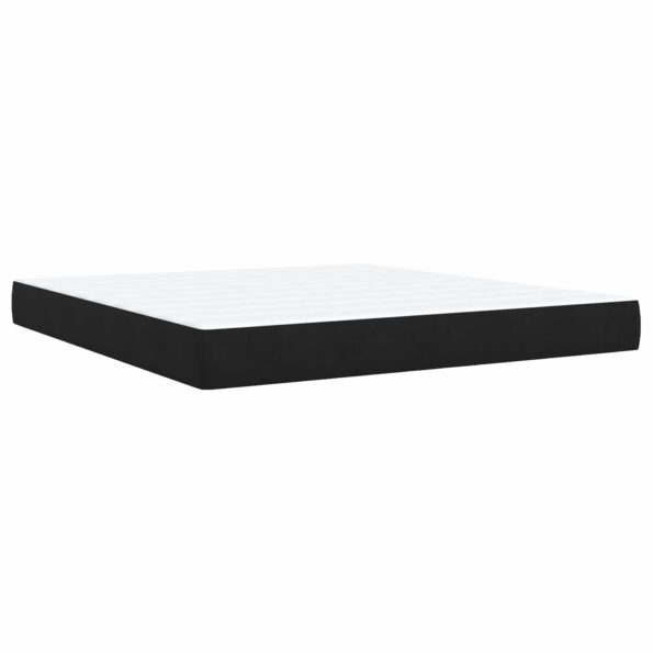 vidaXL Polohovací postel s matrací Čierna 180 x 200 cm Zamat – Obrázok 6