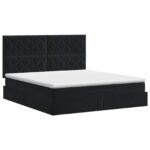 vidaXL Polohovací postel s matrací Čierna 180 x 200 cm Zamat – Obrázok 8