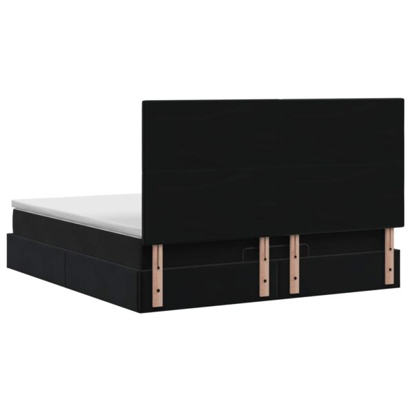 vidaXL Polohovací postel s matrací Čierna 180 x 200 cm Zamat – Obrázok 9