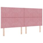 vidaXL Polohovací postel s matrací Ružová 200 x 200 cm Zamat – Obrázok 4