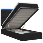 vidaXL Ottoman posteľ s matracom a LED Čierna 100 x 200 cm Látka – Obrázok 2