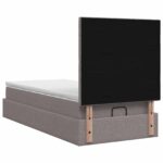 vidaXL Ottoman posteľ s matracom a LED Sivohnedá 100 x 200 cm Látka – Obrázok 10