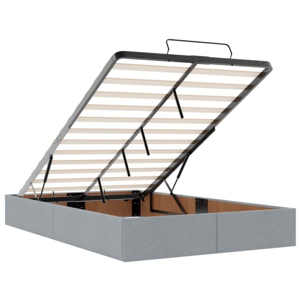 vidaXL Ottoman posteľ s matracom a LED Svetlosivá 120 x 190 cm Látka – Obrázok 6