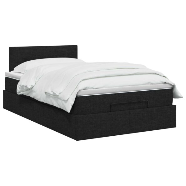 vidaXL Ottoman posteľ s matracom a LED Čierna 120 x 190 cm Látka – Obrázok 3