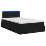 vidaXL Ottoman posteľ s matracom a LED Čierna 120 x 190 cm Látka – Obrázok 9