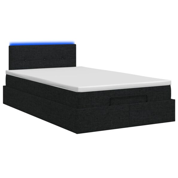vidaXL Ottoman posteľ s matracom a LED Čierna 120 x 190 cm Látka – Obrázok 9