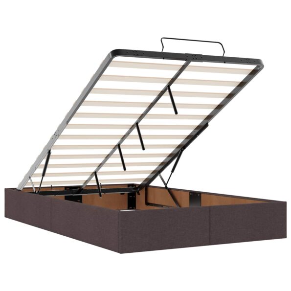 vidaXL Ottoman posteľ s matracom a LED Tmavohnedá 120 x 190 cm Látka – Obrázok 6