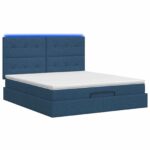 vidaXL Ottoman posteľ s matracom a LED Modrá 180 x 200 cm Látka – Obrázok 9