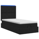 vidaXL Ottoman posteľ s matracom a LED Čierna 80 x 200 cm Látka – Obrázok 9