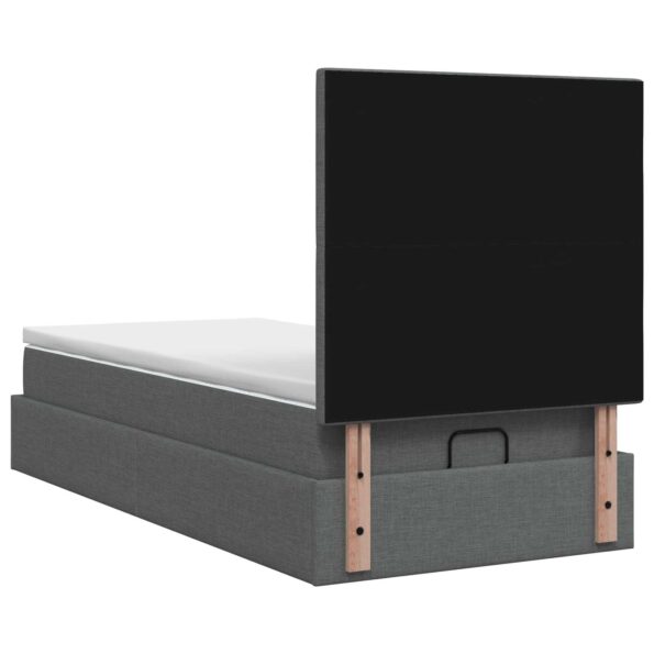 vidaXL Ottoman posteľ s matracom a LED Tmavosivá 90 x 200 cm Látka – Obrázok 10
