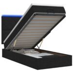 vidaXL Ottoman posteľ s matracom a LED Čierna 90 x 200 cm Látka – Obrázok 2
