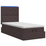 vidaXL Ottoman posteľ s matracom a LED Tmavohnedá 90 x 200 cm Látka – Obrázok 9