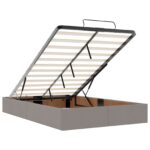 vidaXL Ottoman posteľ s matracom a LED Sivohnedá 120 x 190 cm Látka – Obrázok 6