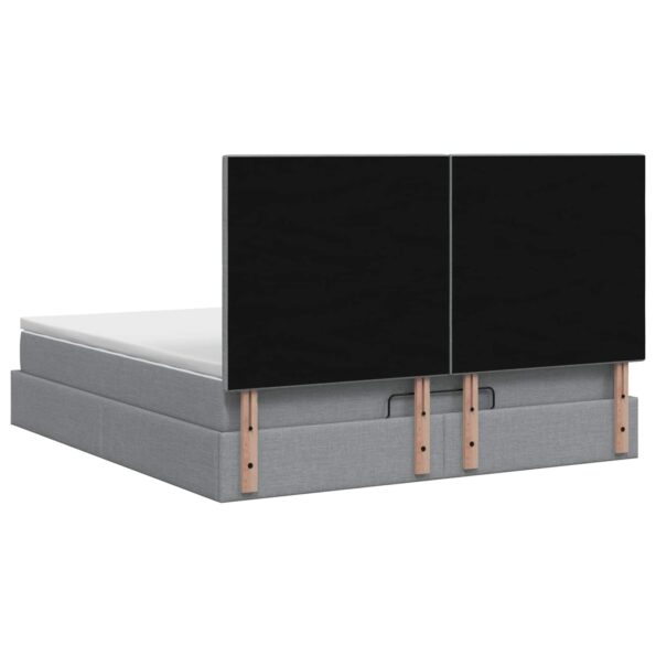 vidaXL Ottoman posteľ s matracom a LED Svetlosivá 140 x 200 cm Látka – Obrázok 10