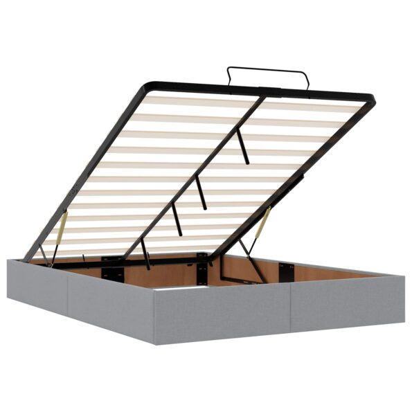 vidaXL Ottoman posteľ s matracom a LED Svetlosivá 140 x 200 cm Látka – Obrázok 6