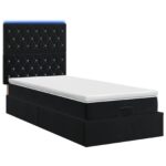 vidaXL Ottoman posteľ s matracom a LED Čierna 80 x 200 cm Zamat – Obrázok 9