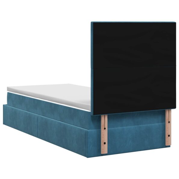 vidaXL Ottoman posteľ s matracom a LED Tmavo modrá 80 x 200 cm Zamat – Obrázok 10