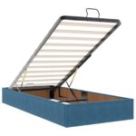 vidaXL Ottoman posteľ s matracom a LED Tmavo modrá 80 x 200 cm Zamat – Obrázok 6